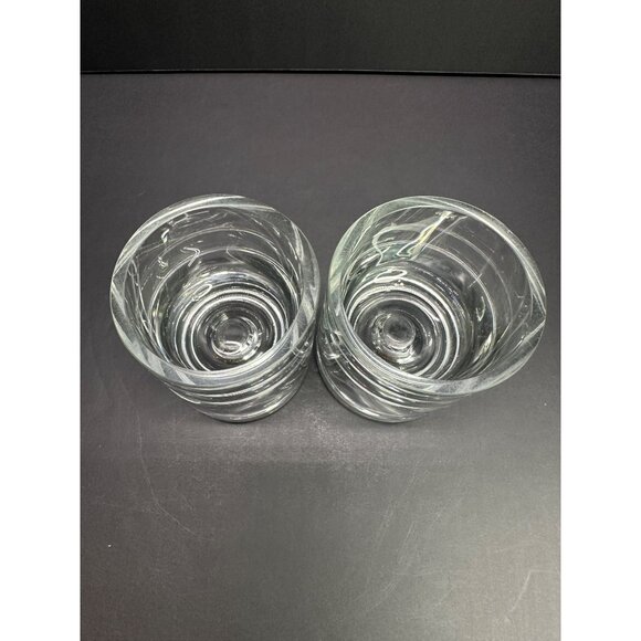 Vintage Whiskey Glasses or Candle Votive Holders Set of 2 Krosno Style Unmarked - Picture 3 of 8